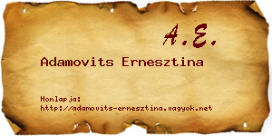 Adamovits Ernesztina névjegykártya
