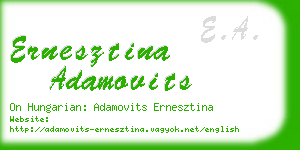 ernesztina adamovits business card